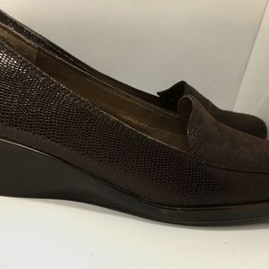Aerosoles Women Wedge Heel Brown Loafers Sz 9, New